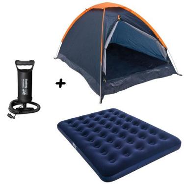 Imagem de Barraca Panda 4 Pessoas NTK + Colchão Casal Bestway + Bomba de Ar - Na