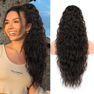Imagem de Extensão de rabo de cavalo KookaStyle 66 cm com cordão morena marrom