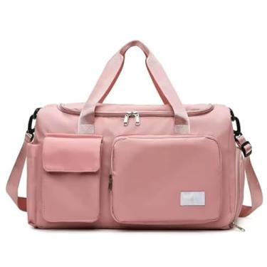 Imagem de Bolsa de Viagem Esportiva, Rosa, 45 x 29 x 25 cm, com Compartimento para Tênis, Alça Ajustável (Rosa)