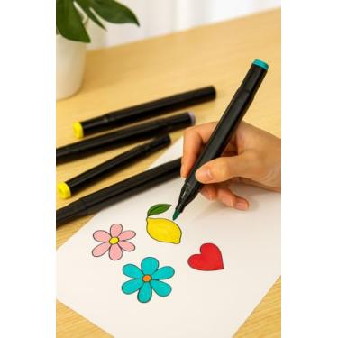 Imagem de Conjunto Canetas Marcador Canetinha Ponta Dupla 48 Cores Kit