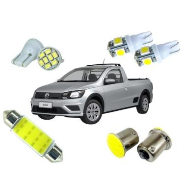 Imagem de Kit Lâmpadas Led Para Vw Saveiro G2 G3 G4 G5 G6 Luz Ré Teto Placa Xeno