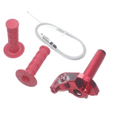 Imagem de Adsspro Alça universal de alumínio CNC para motocicleta 7/20.3 cm 22 mm Quick Twister com conjunto de cabo do acelerador para KLX CR CRF EXC XR CRF50 CRF230 50 70 110 125 230 250 Dirt Pit Bike Moto