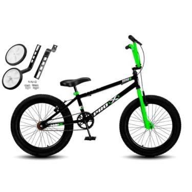 Imagem de Bicicleta com Rodinha Aro 20 Pro x Rebaixada Aros em Aluminio Freio V-Brake,Preto Verde