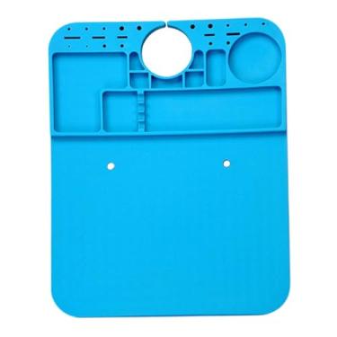 Imagem de predolo Tapete de silicone para estação de trabalho, para reparo de telefone, almofada de solda de 8 x 10 polegadas com bandeja de peças