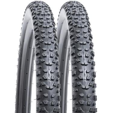 Imagem de YUNSCM 2 peças de pneus de mountain bike de 66 cm 26 x 1,95/50-559 compatíveis com pneus de bicicleta 26 x 1,95 26 x 2,0 (Y-832)