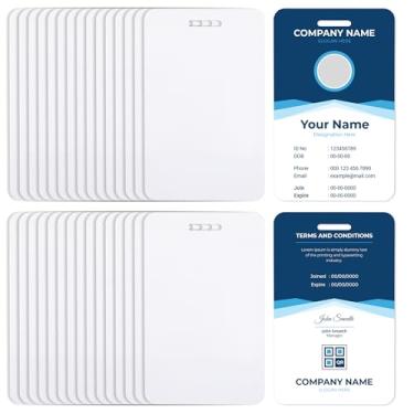 Imagem de Starry 32 peças de crachá de identificação de sublimação em branco dupla face alumínio crachá cartão de identificação etiqueta de identificação etiquetas de nome chaveiro de metal sublimação em branco