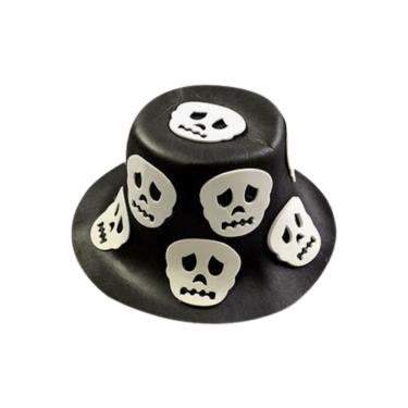 Imagem de Cartola Preta Halloween Caveira em E.V.A