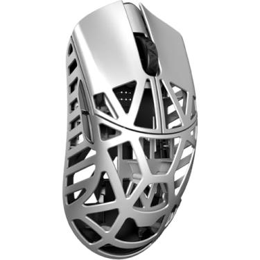 Imagem de KEEBMONKEY Mouse para jogos sem fio WLMOUSE Beast X Max - Taxa de pesquisa de 8 KHz, liga de magnésio de 42 g, sensor PAW3950HS, interruptores DPI, OM e TTC personalizáveis (prata metálica