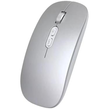 Imagem de Mouse Sem Fio Silencioso Recarregável USB-C – Design Slim, Portátil, Compatível com Notebook, PC, MacBook (PRATA)