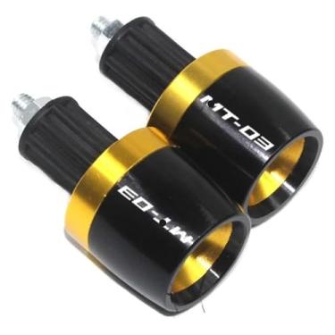 Imagem de Acessórios de motocicleta 7/20.3 cm 22 mm Grips Ends Counterweight Handle Bar Cap Cover Slider Compatível com Y&AMAHA MT-03 MT03 MT 03 (Glod)