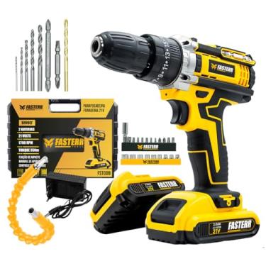 Imagem de Furadeira Parafusadeira de Impacto 21V 3/8 Fasterr FST009 com 33 Acessórios + Maleta Completa