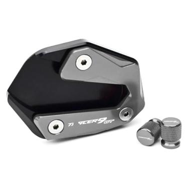 Imagem de Acessórios de motocicleta Suporte lateral de pé ampliador tampa de válvula de pneu compatível com Y&AMAHA Tracer 9 GT 9GT Tracer9GT 2021-2023 2022 (titânio)
