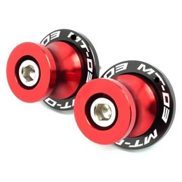 Imagem de BYYINGSUS Compatível com MT03 MT09 MT10 MT 03 09 10 Mt03 Mt09 Mt10 Bobinas de braço oscilante parafusos de suporte deslizantes acessórios de motocicleta de braço oscilante de 6 mm (vermelho MT03)