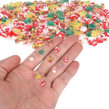 Imagem de 210un Mini Estátuas Natal, 9 Estilos Bonecos Neve em Miniatura Adoráveis Resina Luvas Árvore Papai Noel Pequenos Enfeites Resina Natal para Jardim Fadas Escritório Casa Decoração