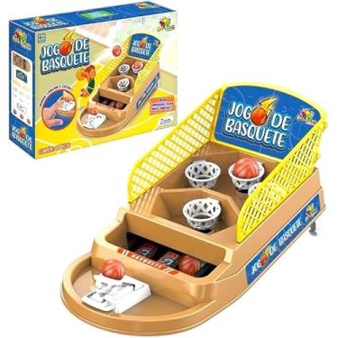 Imagem de Jogo de Basquete de Mão, Plástico Resistente, 23x10 cm, Múltiplas Cestas, Brinquedo Educativo com Minibolas, para Crianças Acima de 4 Anos