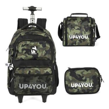 Imagem de Kit Mochila De Rodinhas Camuflada Militar  Up4You