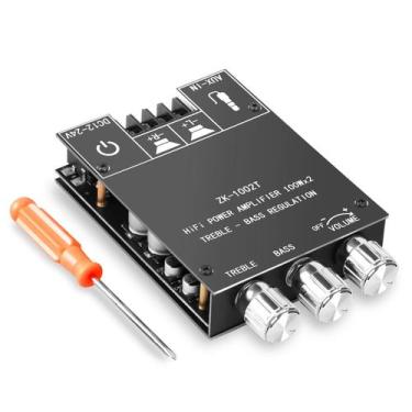 Imagem de Placa amplificadora Daakro ZK-1002T 2x100W Bluetooth AUX 12-24V