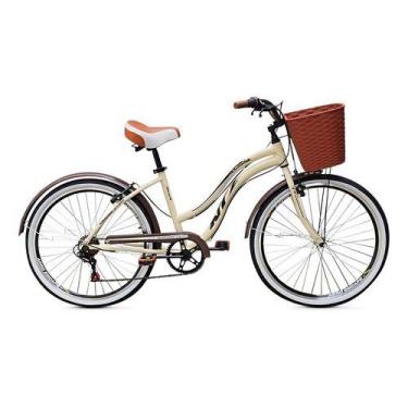 Imagem de Bicicleta Ntz 26 Aluminio Beach Caiçara Retro Confort Bege M