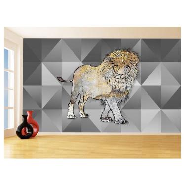 Imagem de Papel De Parede Animais Pop Art Leão Rei Selva 3,5M Pxa56