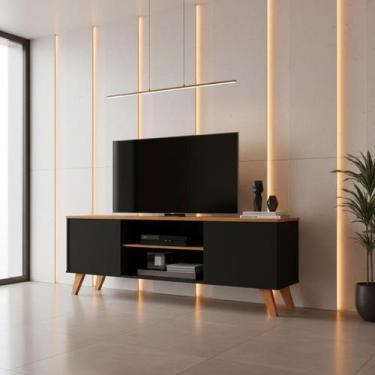 Imagem de Rack Para TV Até 55 Polegadas Helena 136cm Com Prateleiras, 2 Portas e