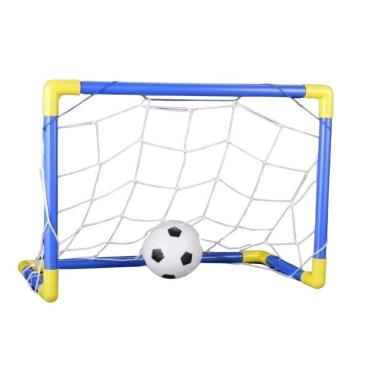 Imagem de Trave De Futebol Brinquedo Com Bola - Azul