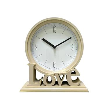Imagem de Relógio de mesa com exibição retrô relógio de mesa pequeno despertador silencioso relógio de mesa decoração de quarto sala de estar casa relógio de cabeceira relógio de mesa (amarelo)