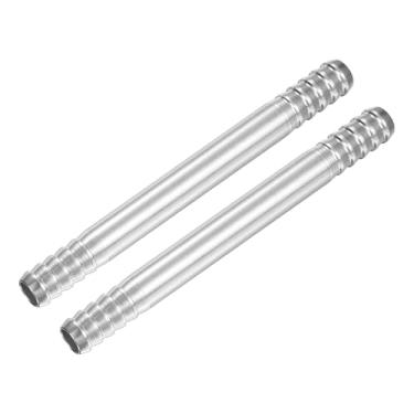 Imagem de PATIKIL Acessórios de farpa de mangueira de 10 mm, 2 peças de emenda de aço inoxidável 316, adaptador de junta de extremidade dupla, acessórios farpados de metal para tubos de água a gás líquido