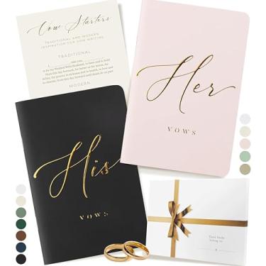 Imagem de ARTESORI Livro de votos de casamento para ela e ele, toque suave, gravação em ouro, 28 páginas alinhadas, livros de votos de casamento dele e dela, essenciais de casamento, presentes para lista de