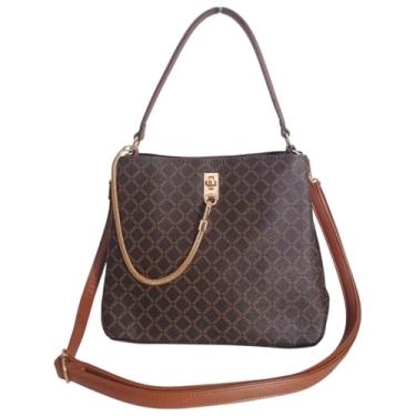 Imagem de Bolsa Feminina Transversal Médio Elegante 3 Repartições Alça de Ombro e Tiracolo Estilo Saco Sacola Casual Trabalho Presente