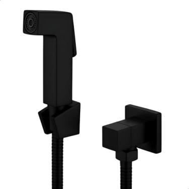 Imagem de Ducha Higiênica Black SOFTINOX com Registro 1/4 Volta – Chuveirinho Metal + ABS, Mangueira 120cm, Bidê para Banheiro/Privada