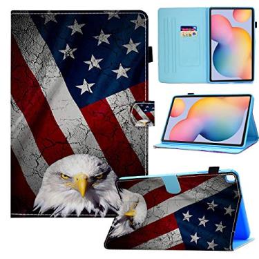 Imagem de Capa para Galaxy Tab S6 Lite 10.4 2020, Capa para tablet SM-P610/P615, Carteira com padrão de bandeira americana de águia careca, suporte de couro PU Fino inteligente com capa para Samsung Galaxy Tab S6 Lite