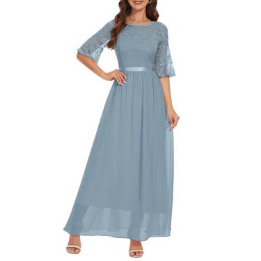Imagem de Vestido de dama de honra Wedtrend WT0314 Haze Blue para mulheres