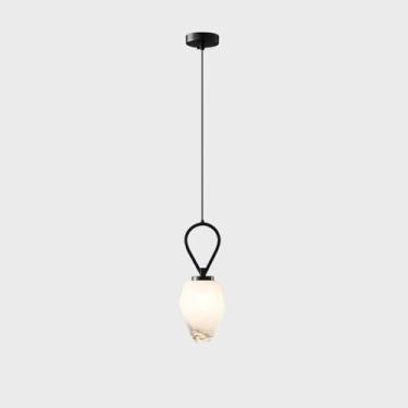 Imagem de YQSLQZZ Luminária pendente decorativa de cabeceira, lustre de latão pós-moderno para sala de jantar de fazenda, luzes de teto suspensas de ilha de cozinha G9*5W, luzes quentes