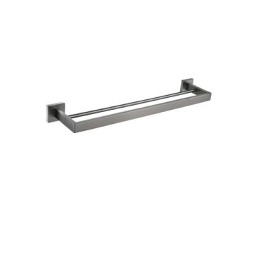 Imagem de Ferragens de banheiro cinza escovado acessórios de banheiro toalheiro de metal de aço inoxidável suporte de papel higiênico gancho de roupão barra de toalha hardware de banheiro moderno (suporte de
