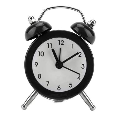 Imagem de Mini Relógio Despertador de Mesa Redondo Retrô Decorativo Pequeno Criadomudo Sala Quarto Escritório