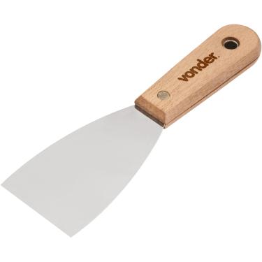Imagem de Espátula betumadeira aço inox 2.1/4" 6cm cabo madeira Vonder