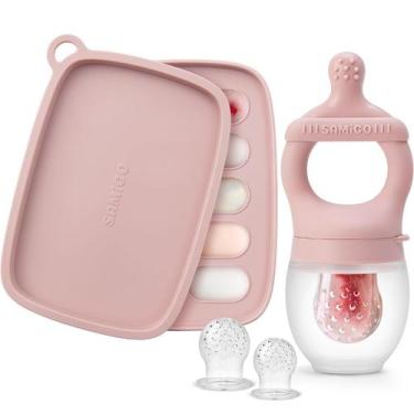 Imagem de Conjunto de comedouro para bebês Amigo Silicone Teether 4M+ - SAMiGO