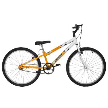 Imagem de Bicicleta de Passeio Ultra Bikes Esporte Bicolor Rebaixada Aro 26 Reforçada Freio V-Brake Sem Marcha Laranja/Branco