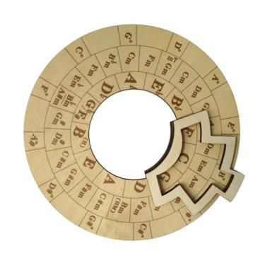 Imagem de Colaxi Ferramenta de melodia de madeira, roda de acordes de madeira, ferramenta de transposição musical, círculo redondo de quintas para piano, violino,