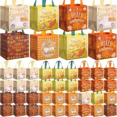 Imagem de SmoothNovelty 50 peças de sacos de lembrancinhas não tecidos, sacos reutilizáveis de brindes de festival com alças para Dreidel Menorah Star Tema de festa presente de festa Chrismukkah suprimentos de