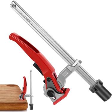 Imagem de RWWPJLLWHR Grampo de fixação de mesa para carpintaria banco de trabalho ajustável clipe de fixação estável orifício de mesa braçadeira fixa antiderrapante braçadeira de pressão rápida para fixação de