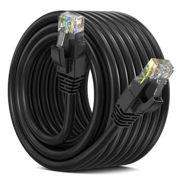 Imagem de Maximm Cabo Ethernet Cat 6 de 50 pés - Cabo LAN de alta velocidade, cabo de Internet, cabo de remendo e cabo de rede - UTP, 10 Gbps, cabo Ethernet de 550 MHz - Preto