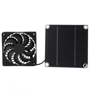 Imagem de Kit de ventilador de painel solar de silicone monocristalino 5W 5V Kit de ventilador de exaustão de painel solar fotovoltaico para uso interno e externo com design e fácil instalação