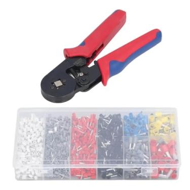 Imagem de Alicate Crimpar Kit 1200 Peças - Prensa Terminal Ilhos Tubulares 0,25mm² Até 10mm² - Ferramenta Crimpador Profissional - Reparo Elétrico Antiderrapante Catraca Ajustável Cabo Ergonômico Linha Premium