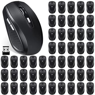 Imagem de Macarrie Pacote com 8 mouse sem fio para laptop 1200dpi mouse de computador sem fio com 6 botões mouse sem fio incluído em massa receptor USB sem fio compatível com Windows PC, computador