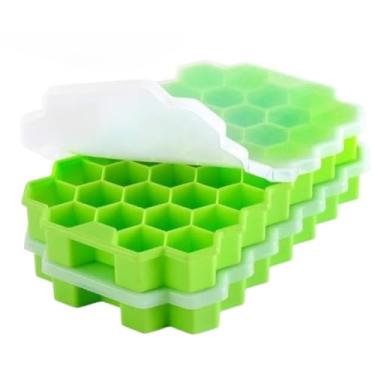 Imagem de Forma de Gelo Silicone Chocolate Bombom Drink Whisky Top Hexagono Colméia 37 Cavidades(2)