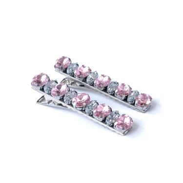 Imagem de 2 Unidades presilhas de cabelo bico de pato pedraria oval Cristal Rosabb – Elegantes e Brilhantes, dia a dia