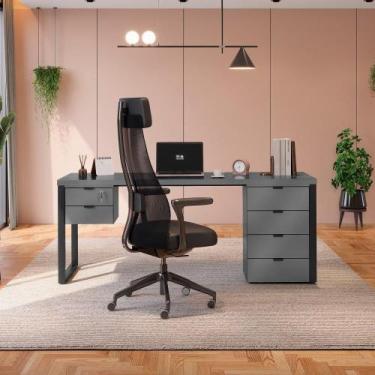 Imagem de Gaveteiro De Mesa Kappesberg 2 Gavetas Com Chave Office Platinum 36cm