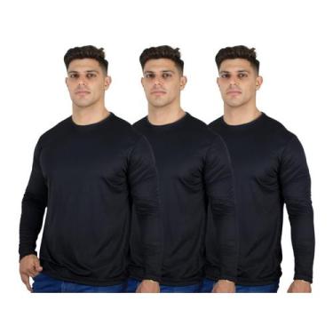Imagem de Kit 3 Camisetas Masculinas Segunda Pele Térmica 50 UV Dry - TRV, 3 pre