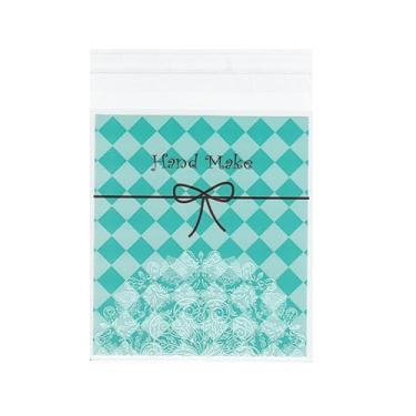 Imagem de 100 peças de sacos de celofane OPP autoadesivos, sacos de guloseimas, pequenos sacos de armazenamento de joias para joias, doces, confeitaria, vela, sabonete, biscoito, embrulho de presente, turquesa